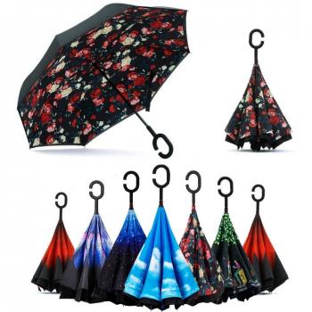 Sombrilla Invertida Impermeable Doble Capa