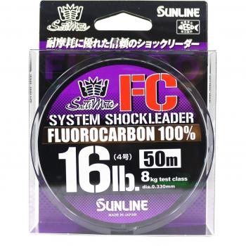 Sistemi Sunline Fluorocarbon Leader Acqua Salata Shock 50m 16lb (9154) Incoloro