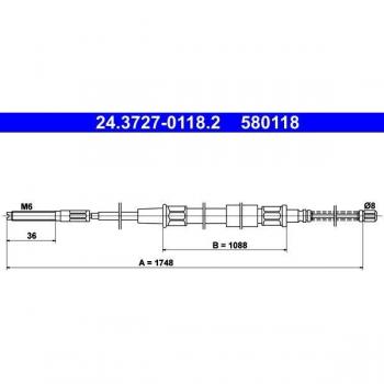 Handbremsseil für VW Golf & Jetta – ATE 24.3727‑0118.2