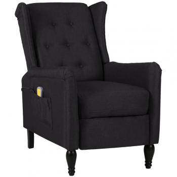Massagesessel Deluxe Schwarz Stoff