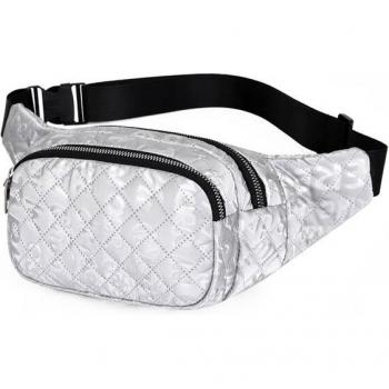 Quilted Letter Print Fanny Pack