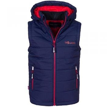 Chaleco Infantil Trollkids Narvik Polifibra Azul Marino/Rojo 10 años