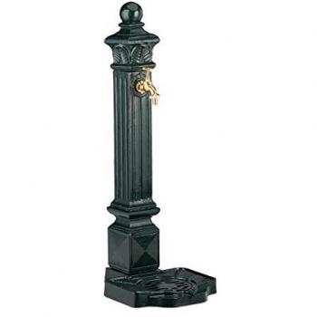 Relaxdays Fontaine Pédestre – Colonne Antique, Vert Foncé