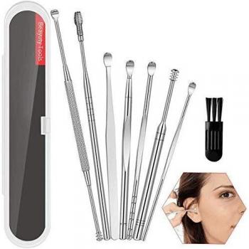 Kit Acciaio Inox Pulizia Orecchio per Adulti e Bambini