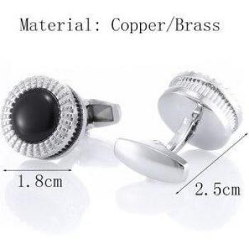 Unisex High-Grade Retro Round Copper Cufflinks for Dress Shirts