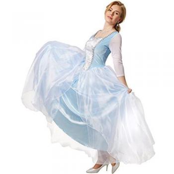 Edles Damenkostüm Cinderella, festliches Prinzessinnenkleid mit Glitzer