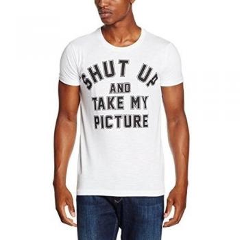 Camisa de Pijama Happiness Basic-Tee Shut up and Take, Color Blanco, XXL