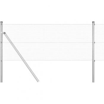 VidaXL Pfostenstarker Zaun – 100 m, 0,6 m, Metall in Silber
