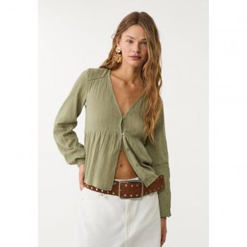 Stradivarius Kaki M Blusa Merletti