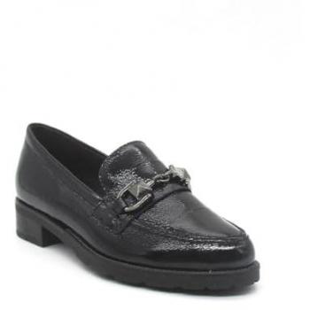 Charol Negro con Hebilla: Mocasín Mujer Pitillos