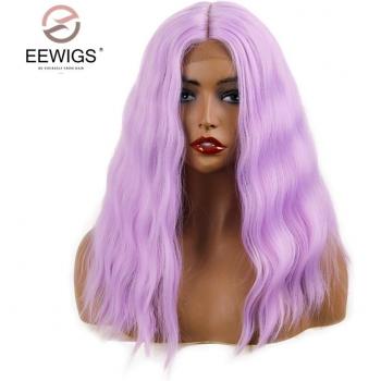 Synthetic Lilac Purple Short Bob Wig with Deep Part