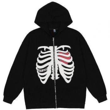 Sudadera Zipper Black Skeleton