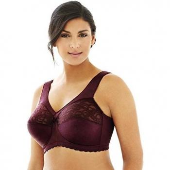 Glamorise MagicLift Wireless Bra Cup D Burgundy 38