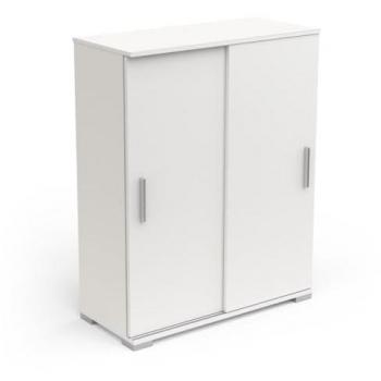 Buffet bas à double porte coulissante – CALICOSY IZZY couleur blanc