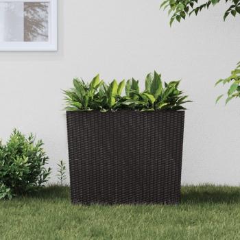 Jardinière amovible 12 L en rotin PP marron – vidaXL