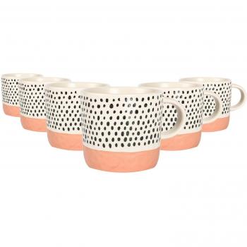 Dipped Dotty Stoneware Coffee Mugs Set