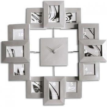 Orologio a muro con 12 portafoto in nero
