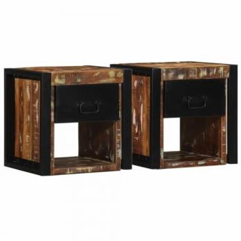 Chevet Duo – Palette chromatique, 40 x35 x40 cm, Matériau de récupération