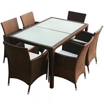 VidaXL 13-tlg. Gartenmöbel-Set Braun Poly Rattan