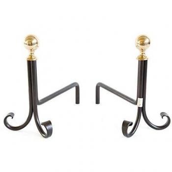 CRUCCOLINI: Linea Moda' Coppia di Alari in Ferro Battuto