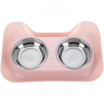 Tazón Doble de Acero Inoxidable para Alimentos y Agua