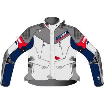 Veste moto Leatt ADV DriTour 7.5 imperméable textile Gris Rouge Bleu taille L