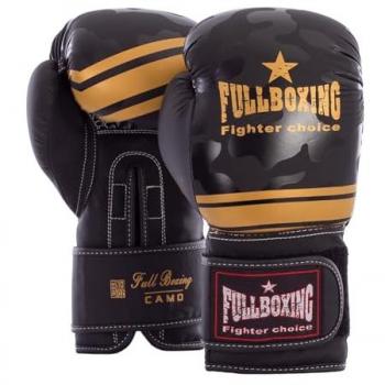 Guantes de Boxeo Camofrío Fullboxing, Cuero Artificial, Negro, 12 Oz