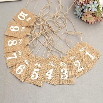 Rustic Wedding Table Number Signs 1-10