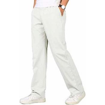 COOFANDY Langleinen‑Freizeithose für Männer – Stretch‑Material, elastischer Kordelzug, Tasche