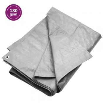 Lona Cinza PEAD 180 g/m² (VidaXL) – 2x3 metros