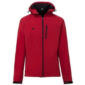 Izas Stratus Herren‑Softshell‑Jacke mit Kapuze – Rot & Schwarz – 3XL