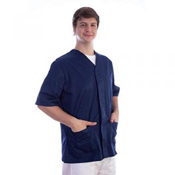 Casacca Unisex in Cotone e Poliestere Blu Scuro con Bottoni Automatici