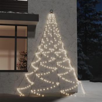 VidaXL Arbre mural avec crochet métallique 260 LED blanc chaud 3 m