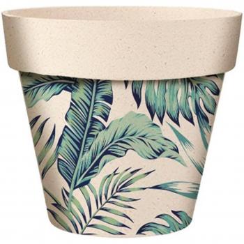 Contenedor de bambú 'Tropical' 22x21 cm verde