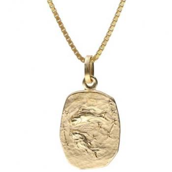 Trendor Fische Sternzeichen Kette Gold 333 mit vergoldeter Silberkette