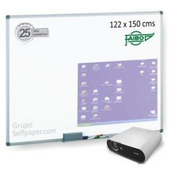 Pizarra blanca mate 122x150cm con marco de aluminio Faibo