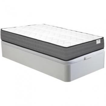 Ensemble lit coffre blanc 90 x 190 cm + matelas 20 cm ressorts ensachés