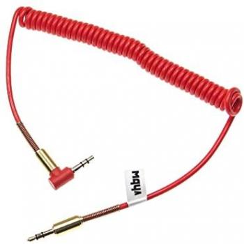 Adaptateur audio 3,5 mm → Jack AUX – Câble spirale doré, angle droit (or/rouge)