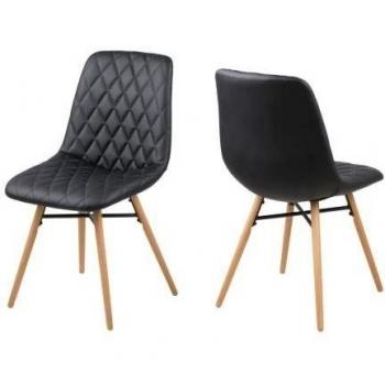 Loui Stuhl von AC Design, B: 46 x T:57 x H: 85 cm, PU, Schwarz