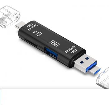 Alles-in-één Kaartlezer voor Android met OTG, Micro USB, Type C en USB-C
