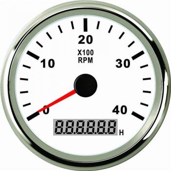 Tacómetro de 85mm para motor de barco, 0-4000 RPM, resistente al agua, contador de horas