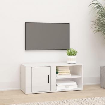 VidaXL TV Stand High Gloss White 80x31.5x36 cm Engineered Wood