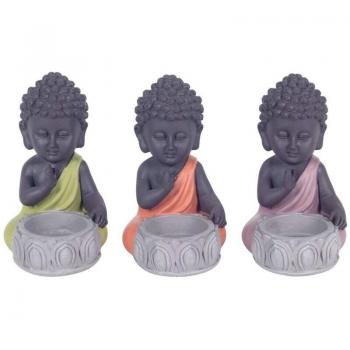 Set di Figure di Buddha 9x8x12cm Multicolore