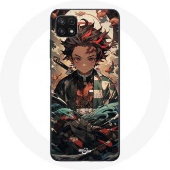 Maniacase Demon Slayer Tanjiro A22 5G Protective Soft Cover (Black)