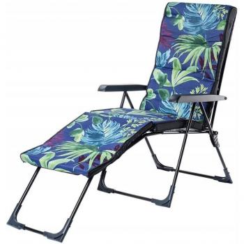 Kadax Sdraio 2‑in‑1 Acciaio Blu Scuro con Cuscino e Supporto Piede