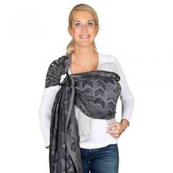 Hoppediz Babytragetuch Ring-Sling 100% Bio-Baumwolle, Design Amsterdam Schwarz