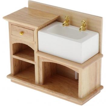 Gabinete de baño 1:12, coleccionable artesanal