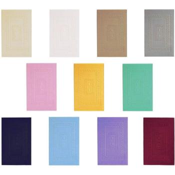 Tappeto da Bagno Spugna Tinta Unica Torino – Kit 3 Tappetini Beige con Greca