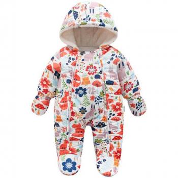 Newborn Long Sleeve Snowsuits for Baby Girls 0-24m