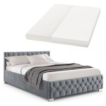 Polsterbett Nizza 140x200 cm mit Matratze, Stauraum & LED-Beleuchtung